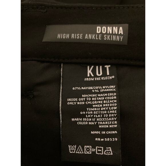 KUT From the Kloth Women's Jeans Size 00 Black NWT Donna High Rise Ankle Skinny - Picture 5 of 5